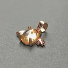 金運UP!!高品質 シトリン　天使ペンダントトップ　シルバー925ピンクゴールド