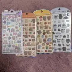 コットンパフィ ふわふわドロップシール アニマル