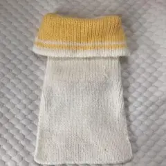 ニット犬服 白と黄色