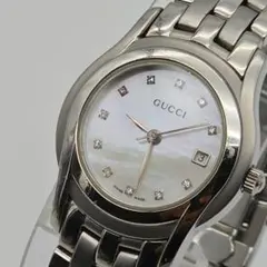 ✨稼働✨ GUCCI グッチ 腕時計 5500L 11Pダイヤ シェル文字盤のサムネイル
