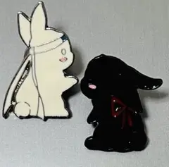 魔道祖師　陳情令　うさぎ 金属ピンバッジ　忘羡２点セット