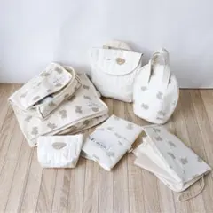 SALE♡収納ボックス 2個セット くま クマ テディーベア ロゴ ポーチ 新品