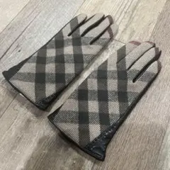 BURBERRY バーバリー チェック 革手袋 サイズ 7