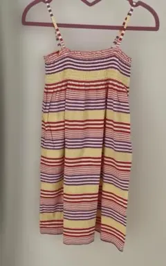 UNIQLO マルチボーダー ノースリーブ ワンピース 130 レジャー プール
