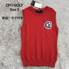 CPG ゴルフ ニットベスト ノースリーブ レッド S