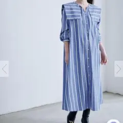 【美品】襟付き長袖シャツワンピース【titivate】