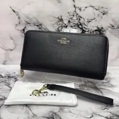 (極美品)大人気、コーチ、長財布、ラウンドジップ、オールレザー、シボ革、人気色