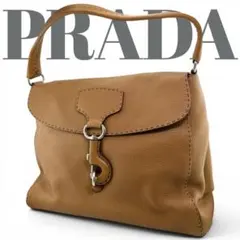 極美品 PRADA プラダ ハンドバッグ がま口 ショルダーバッグ 革