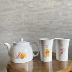 ディズニー　プーさん　ティーポット　湯呑み　ペア　3個セット　ティーセット