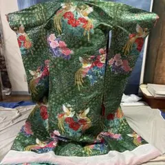 色打掛 エメラルドグリーン 花刺繍 婚礼衣装 - メルカリ