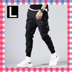 【大反響】カーゴパンツ ジャガーパンツ ストリート ☆ブラック(L)