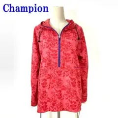 チャンピオン ジャンパー プルオーバー フード付き 総柄 赤 L C2638