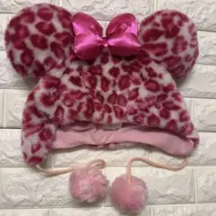 ディズニー　ファンキャップ　帽子　ヒョウ柄　レオパード　ピンク