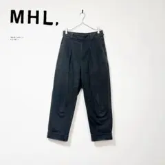 MHL. ソフトコットンドリルトラウザー S チャコール 黒 エムエイチエル