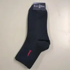 新品　EAST BOY ネイビー（レッド刺繍） ソックス　23-25cm　2足組