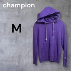 Champion パープル M 裏起毛 パーカー ワンポイント 刺繍 ストリートのサムネイル