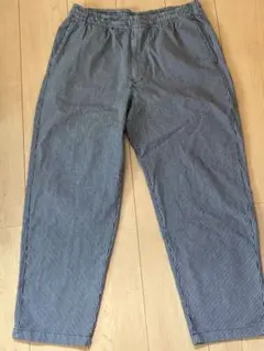UNIQLOストレッチイージーアンクルパンツ（L）ヒッコリーストライプ