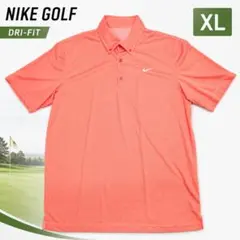 ナイキゴルフ DRI-FIT 半袖ポロシャツ XL オレンジ細ストライプ