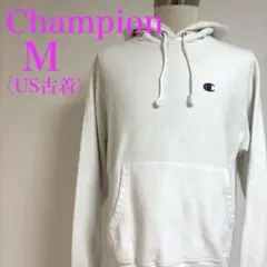 チャンピオン リバースウィーブ 白パーカー 大人気定番　US古着 M