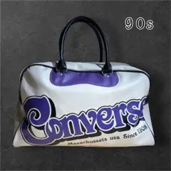 90s converse ボストンバッグ ホワイト×パープル レトロ y2kのサムネイル