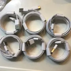 ホワイト USB-Cタイプ　USB 充電ケーブル 2m×6本セット