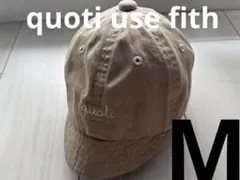 quoti use fithキャップコットンMサイズお洒落ロゴキャップ　ベージュ