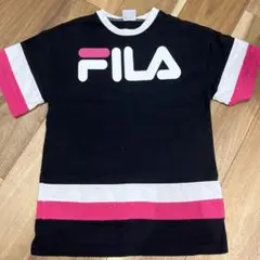 FILA x-girl カジュアルTシャツ ブラック/ピンク