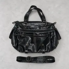 00s archive leather like 2way bag y2k