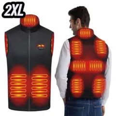 新品✨2XL 電熱ベスト USB充電 ヒーターベスト 男女兼用 速暖 3段階