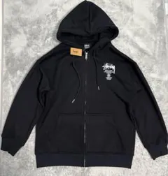 stussy ワールドツアー ジップパーカー フーディ 黒 Lサイズ