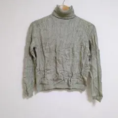✨️Wamscott タートルネック セーター【S】レディース ライトグリーン