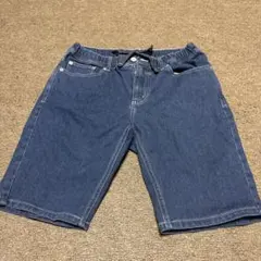 アズールバイマウジー　デニムショートパンツ ゴム入り ダークブルー