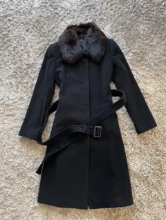 セシルマクビー　ロングコート　アンゴラ　ブルーフォックス