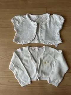 ショート丈　セット　白　ベビー　カーディガン　90