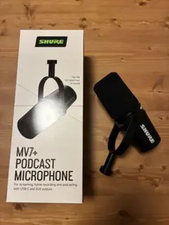 箱ありほぼ未使用】SHURE MV7+ダイナミックマイク アーム＋イヤホン