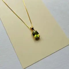 宝石質　ペリドット　オーバル　ネックレス　シルバー925 スライド