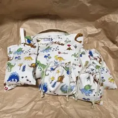 ハンドメイド　恐竜　通園、入学5点セット