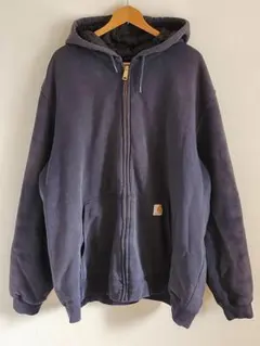 2XLカーハートCarharttキルティングジップパーカーフーディーサンフェード