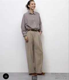 GU タックワイドパンツ ベージュ Lサイズ新品タグ付き　ジーユー
