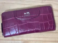 S0409-02　コーチ　ラウンドジップ長財布