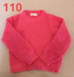 エイチアンドエム キッズニット110 ピンク カラフル モール リブニット