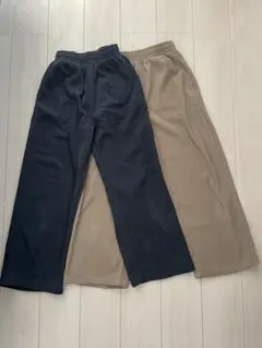 ダークエンジェル　コーデュロイ裏起毛 ワイドパンツ ネイビー ベージュ　L