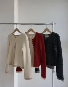 ナナナモエ　shell button layered color knit CD