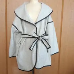 イング INGNI レディースコート M パイピング ベージュ ベルト付き