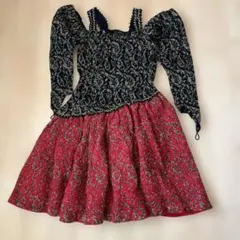 オフショルダー長袖のミニドレス(手作り 機械編み)