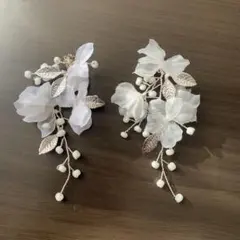 ホワイトフラワー ブライダルイヤリング