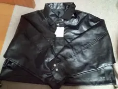 GRL 合成皮革 フェイクレザー ジャケット ブラック Fサイズ
