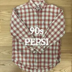 【古着】90s PEPSI COLA ペプシ 赤系チェックシャツのサムネイル