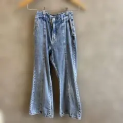 GU キッズ　デニムワイドパンツ Mサイズ