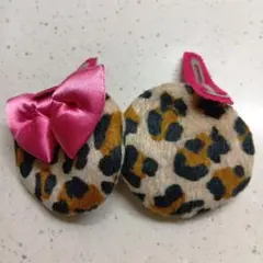 ディズニーミニーマウス ヒョウ柄 ヘアクリップ